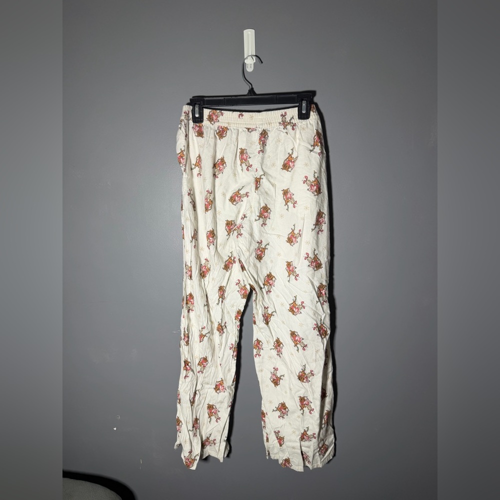 Aerie Cindy Lou Who Flannel Off-Duty Flannel Trouser Pajama Pant Size Medium - Picture 4 of 4